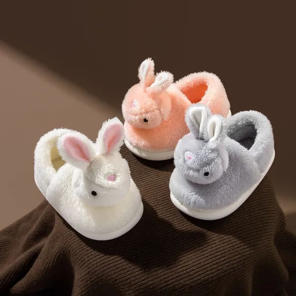 Toddler Kids Cartoon Bunny Cotton Winter Warm Home Non-slip Rabbit Shoes