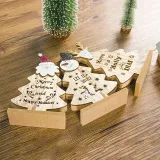 Christmas Pained Santa Claus and Snowman Head Plate Wooden Christmas Ornament Decoration