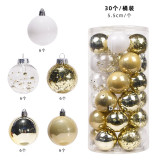 Merry Christmas 30 Pieces 6cm Glitter and Matte Christmas Tree Ornaments Hanging Balls Decoration