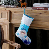 Christmas LED Light Up Blue Santa Claus Socks Christmas Ornament Decoration