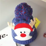 Baby Christmas Wool Hat Christmas Deer and Santa Winter Warm Hat