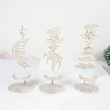 Christmas Metal Deer and Xmas Tree Retro Candlestick Christmas Home Ornament Decoration