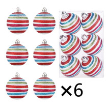 Merry Christmas 6 Pieces 6cm Painted Christmas Tree Ornaments Hanging Balls Decoration
