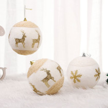 Merry Christmas 2 Pieces 10cm Snowflake and Deer Christmas Tree Ornaments Hanging Balls Decoration