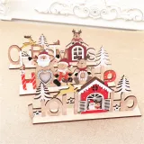Merry Christmas Handmade LED Light Up Wooden Plate House Christmas Home Ornament Decoration
