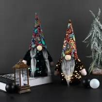 Halloween Christmas Handwork Black Sequins Gnome Dolls Christmas Ornament