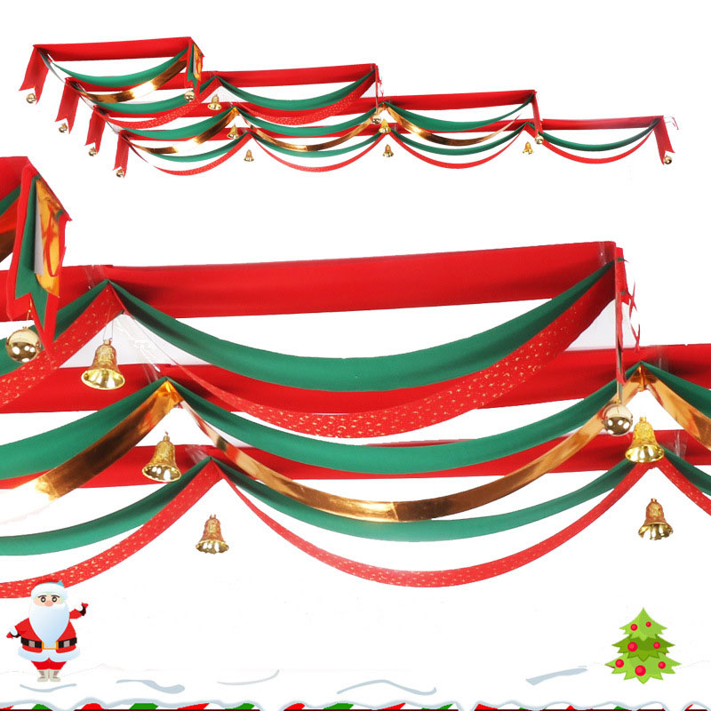 Christmas Drawstring Hanging Banner Streamer Christmas Party Decoration