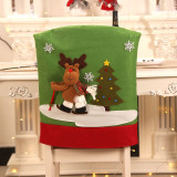Christmas Dining Decor Santa Claus Home Woven Chair Covers Christmas Decor