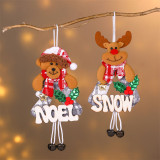 Christmas 4 Pieces Santa Claus and Deer Christmas Letter Ornament Decoration