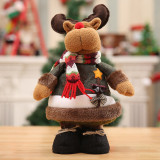 Christmas Handmade Cotton Linen Santa Claus and Deer Dolls Christmas Ornament