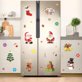 Christmas Santa Claus and Snowman Fridge Magnet Door Sticker Christmas Decor