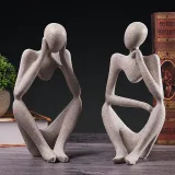 Home Ornament Abstract Thinker Resin Craft Desktop Ornament Figure Statue
