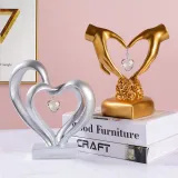 Hand Heart and Love Heart Ornament Valentine Gift Resin Craft
