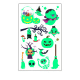 Happy Halloween 20 PCS Luminous Ghost and Spider Web Tattoo Stickers Halloween Party Decor