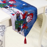Christmas Wreath and Flower Woven Dining Table Runner Christmas Home Decor