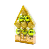 Merry Christmas 9 Pieces 4cm PET Hallow Out Christmas Tree Ornaments Hanging Balls Decoration