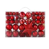 Merry Christmas 100 Pieces Painted Xmas Ball and Stars Christmas Party Home Decoration