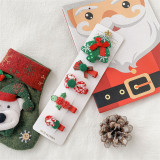 Merry Christmas 5 Pieces Hairpin Xmas Tree and Snowman Christmas Gift Decoration