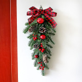 Merry Christmas PE Bowknot Pine Cones Vine Christmas Ornament Decoration