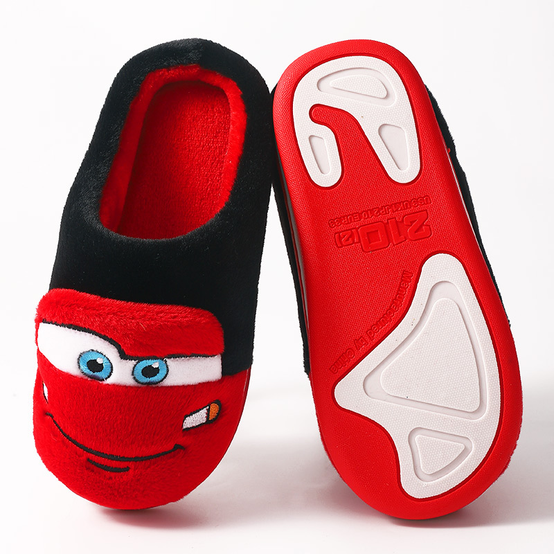 Toddler Kids Cartoon Car Cotton Soft Winter Slipper Warm Home Shoes