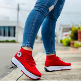 Women Low-top Single Shoes Thick-soled Flats Female Canvas Sneaker