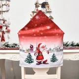 Christmas Santa and Snowman Woven Chair Covers Christmas Decor