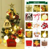 Christmas LED Light Up Xmas Tree with Snowflake and Balls Accessories Christmas Home Decoration