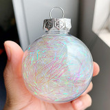 Merry Christmas 6 Pieces 6cm Transparent Stars Christmas Tree Ornaments Hanging Balls Decoration