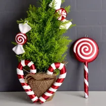 Merry Christmas 4 Pieces Lollipop Christmas Tree Ornament Decoration