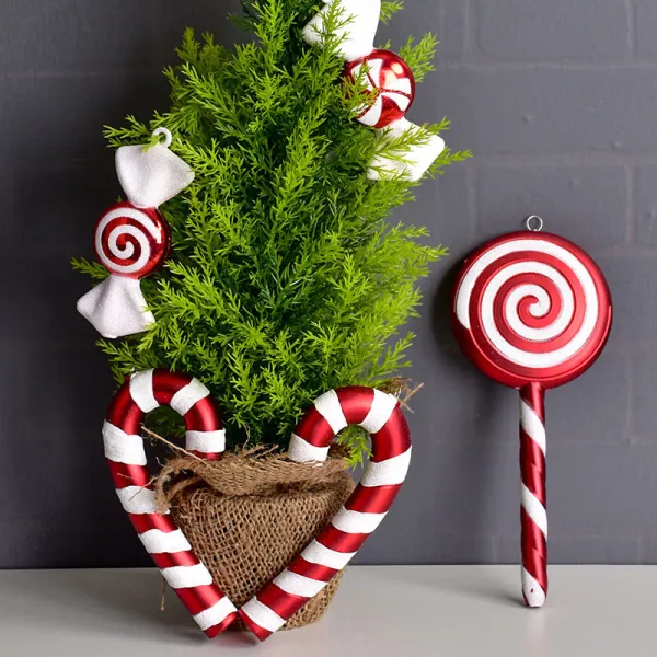 Merry Christmas 4 Pieces Lollipop Christmas Tree Ornament Decoration