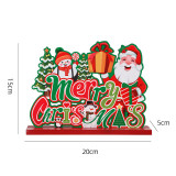 Happy Holiday and Merry Christmas 3 Pieces Wooden Crafts Plate Christmas Ornament
