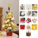 Christmas LED Light Up Xmas Tree with Stars and Snowflake Accessories Christmas Home Decoration