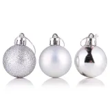 Merry Christmas 24 Pieces 8cm Frosted and Matte Christmas Tree Ornaments Hanging Balls Decoration