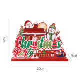 Happy Holiday and Merry Christmas 3 Pieces Wooden Crafts Plate Christmas Ornament