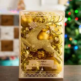 Merry Christmas 30 Pieces Deer and Matte Christmas Tree Ornaments Hanging Balls Decoration