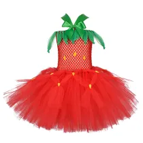 Cute Strawberry Halloween Lovely Tutu Dress For Toddler Girls Carnival Party