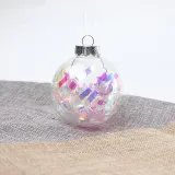 Merry Christmas 3 Pieces 6cm Christmas Tree Ornaments Transparent Balls Decoration