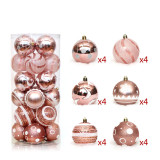 Merry Christmas 24 Pieces 6cm Painted Snowflake Christmas Tree Ornaments Hanging Balls Decoration