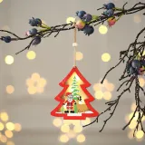 Christmas 4 Pieces Santa Claus and Christmas Bus Ornament Decoration