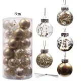 Merry Christmas 30 Pieces 6cm Transparent Sequins Christmas Tree Ornaments Hanging Balls Decoration