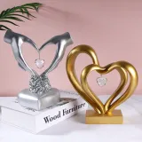 Hand Heart and Love Heart Ornament Valentine Gift Resin Craft