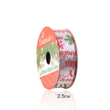 Merry Christmas Santa Claus Streamer Gift Wrapping Satin Ribbon Christmas Party Decoration