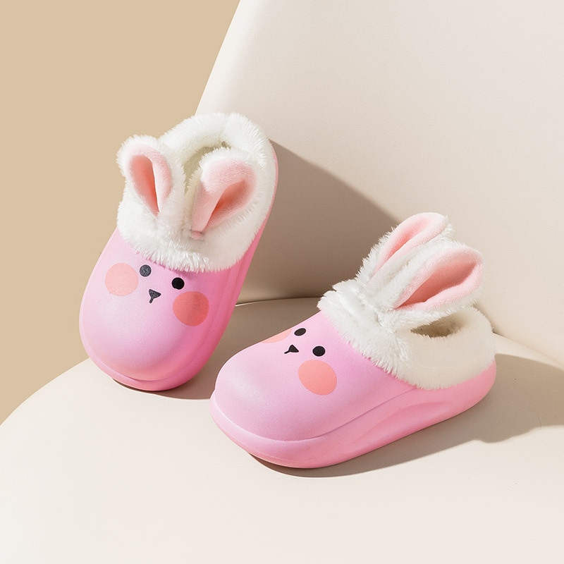 Toddler Kids Cartoon Bunny Cotton Winter Waterproof Slipper Warm Home Shoes