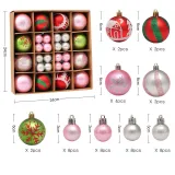 Merry Christmas 42 Pieces Christmas Tree Ornaments Hanging Painted Balls Decoration