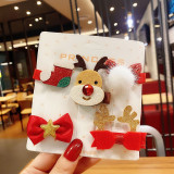 Merry Christmas 5 Pieces Reindeer and Hat Hairpin Headband Christmas Gift Decoration