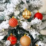 Merry Christmas 20 Pieces Hollow Out and Matte Christmas Tree Ornaments Hanging Balls Decoration