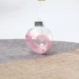 Merry Christmas 3 Pieces 6cm Ribbon Christmas Tree Ornaments Hanging Balls Decoration