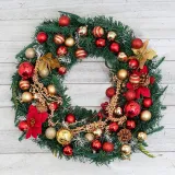 Merry Christmas 50 Pieces 4cm Gold and Red Christmas Hanging Ornaments Balls Decoration