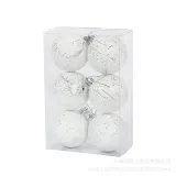 Merry Christmas 6 Pieces 6cm 2022 Golden Christmas Tree Ornaments Hanging Balls Decoration