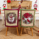 Christmas Snowman and Santa Claus Woven Chair Cover Christmas Home Decor